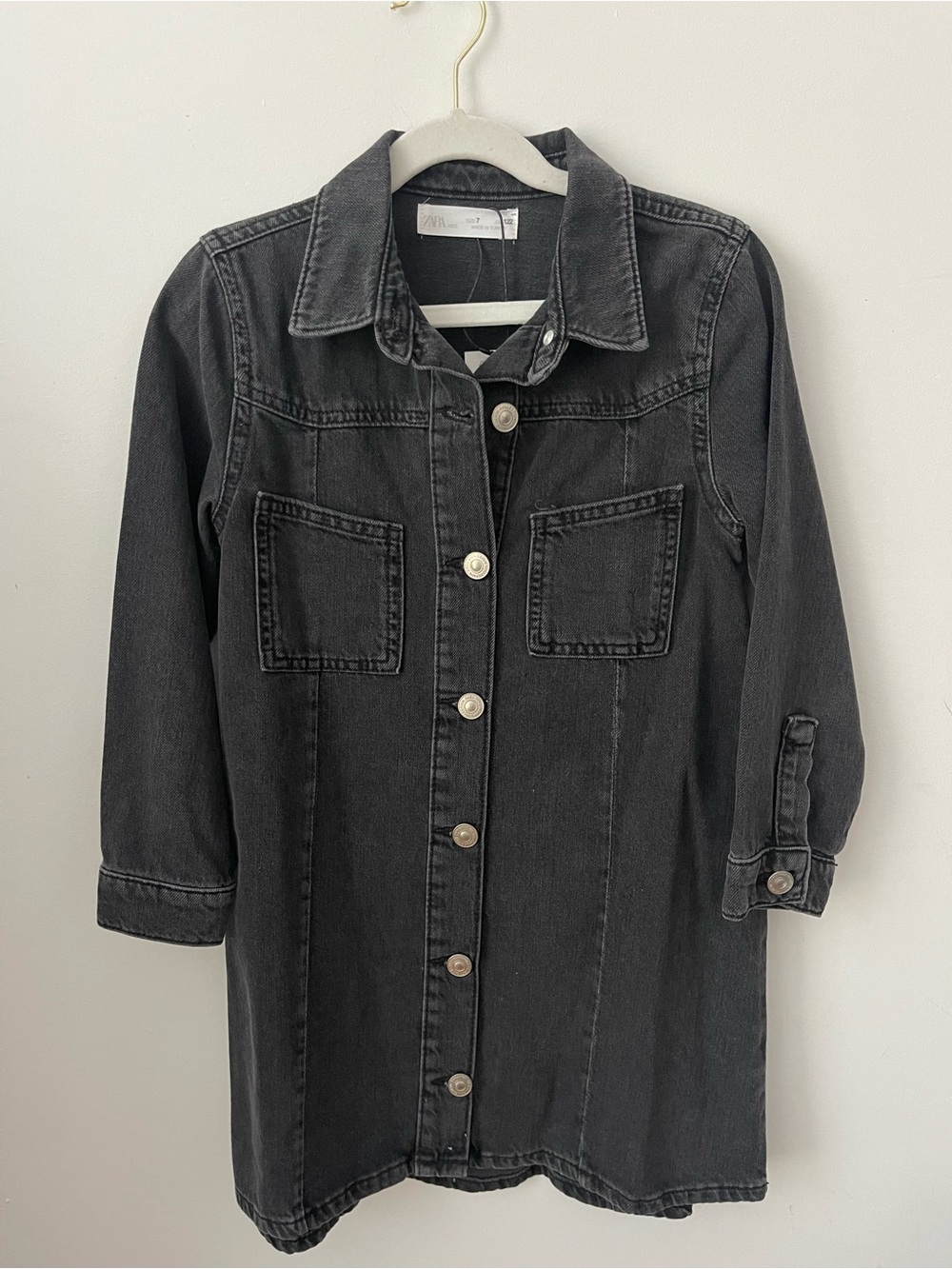 Zara kids Washed Black Denim Dress